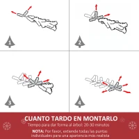 HOMCOM Árbol de Navidad Artificial con Luces Preinstaladas de 150 cm y 502 Ramas Decoración Navideña para Interior Verde(m-6)