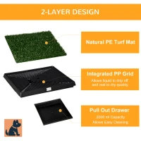 PawHut Indoor Pet Dog Toilet Mat Potty Tray Training Grass Restroom with Tray and Loo Pad(m-5)