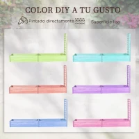 Outsunny Jardinera Exterior Grande de Madera con Enrejado para Plantas Trepadoras 2 Cajas de Cultivo 230x60x110 cm Natural(m-5)