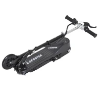 HOMCOM Patinete Eléctrico para Niños de +7 Años Scooter Plegable con Altura Ajustable Batería Recargable 24V Velocidad hasta 12 km/h y Freno Carga 50 kg 74x36x82,5-92,5 cm Negro(m-7)