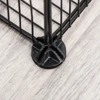 PawHut Parque para Mascotas DIY Jaula para Animales Pequeños de 22 Paneles de Malla Metálica con Puerta Conejos Cobaya 105x70x45 cm Negro(m-8)