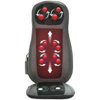 HOMCOM Siège de massage shiatsu massage du dos chauffant pétrissage et vibration avec télécommande pour bureau 48W - noir(m-1)