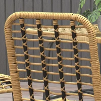 Outsunny 5 Pcs Rattan Outdoor Dining Set Patio Conservatory w/ Tempered Glass Tabletop Hollowed-out Design - Natural Wood Finish(m-9)