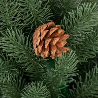 HOMCOM Tannenkranz Türkranz Weihnachtskranz Rückseite mit aufhänge Öse PE Grün Ø60 x 8 cm(m-8)