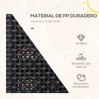 Outsunny Lámpara de Pie de Ratán Sintético con Luces LED para Decoración de Exteriores 15,5x15,5x47 cm Negro(m-4)