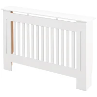 HOMCOM Cubre Radiador Cubierta de Radiador para Radiador con Dispositivo Antivuelco Diseño Moderno MDF 112x19x81cm Blanco(m-10)