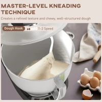 HOMCOM 1300W Kitchen Stand Mixer, with Accessories - Black(m-5)