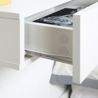 HOMCOM Set de 2 Mesitas de Noche Flotantes con 1 Cajón Diseño Montado en la Pared Estilo Moderno para Dormitorio 40x30x15 cm Blanco(m-8)