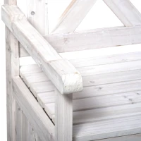 Outsunny Sitzbank mit Stauraum 2-Sitzer Gartentruhe Truhenbank Kissentruhe Aufbewahrung Weiß 115 x 61 x 85 cm(m-9)