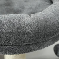 PawHut Katzenbaum für den Innenbereich, 111 cm, Kratzbaum mit Katzenbett, Sisal-Kratzpfosten, Spielball, Sprungplattform, Grau(m-7)