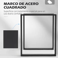 HOMCOM Conjunto de 2 Patas para Mesa Patas de Diseño Rectangular con Tornillos Incluidos para Mesa DIY 60x72 cm Negro(m-6)
