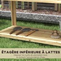 Outsunny Jardinière sur pieds avec séparateur amovible, étagère, Inserts d'irrigation, feutre de drainage 115L x 46l x 75H cm(m-5)
