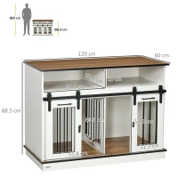 PawHut Dog Crate Furniture for Small and Large Dogs, with Movable Divider - White(m-3)