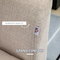 HOMCOM Banc de rangement, coffre de rangement avec assise rembourré, bout de lit en tissu aspect lin avec pieds effilés en bois, 120 x 45 x 54 cm, beige(m-6)