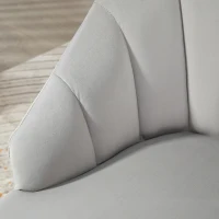 HOMCOM Poltrona in Velluto da Camera e Salotto a Conchiglia Stile Art Deco, Acciaio, 63x65x84 cm, Grigio(m-8)