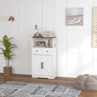 HOMCOM Mueble Auxiliar de Almacenaje con Estantes y Cajones Diseño Clásico para Salón Cocina o Dormitorio 60x31x108 cm Blanco(m-2)