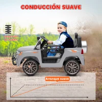 AIYAPLAY Coche Eléctrico para Niños de +3 Años Toyota LAND CRUISER con Batería 12V Mando a Distancia y Música MP3 Gris(m-6)