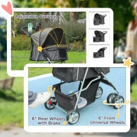 PawHut Foldable Pet Stroller for Small and Miniature Dog, Dark Grey(m-6)