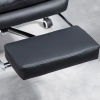 Vinsetto Poltrona da Ufficio in Finta Pelle con Schienale Reclinabile 135° e Poggiapiedi Estraibile, Nero(m-9)