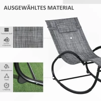 Outsunny Schaukelstuhl Gartenstuhl Liegestuhl, inkl. Kopfstütze, 155 cm x 61cm x 88 cm, Grau(m-7)
