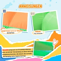 Outsunny Aufblasbare Hüpfburg mit Gebläse Wasserrutsche Spielpool Aufblasbare Wasserspielcenter mit Rutsche Wasserpark aufblasbar Planschbecken ab 3 Jahre 380 x 285 x 225 cm(m-8)