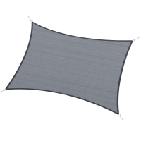 Outsunny Voile d'ombrage rectangulaire 6 x 4 m polyéthylène Haute densité Protection UV Avec sac de rangement - Coloris gris