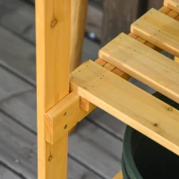 Outsunny Mesa de Plantación Plegable Mesa de Jardinería de Madera con Placa de Zinc y Estante para Jardín Terraza Balcón 85x44x89 cm Amarillo(m-9)