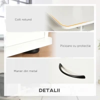 HOMCOM Scrivania per PC con Ripiano per Tastiera e per Monitor e 2 Cassetti, 120x55x85 cm, Bianca(m-6)