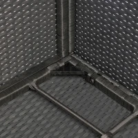 Outsunny Ensemble salon de jardin encastrable 10 places 6 fauteuils monoblocs 4 tabourets coussins déhoussables crème table plateau verre trempé résine tressée 4 fils noire(m-5)