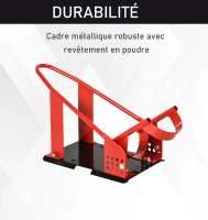 HOMCOM Rail de support universel pour moto support roue moto support béquille moto  bloque roue 8-15,5 cm trous pré-percés(m-5)