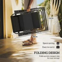 Outsunny Set of Two Reclining Sun Loungers, with Cushion - Brown(m-7)