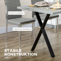 HOMCOM Esstisch, Küchentisch, Tischplatte in Steinoptik, Stahlbeine, 140 x 80 x 76 cm(m-6)