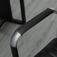 Vinsetto Bürostuhl ergonomischer Schreibtischstuhl mit Wippfunktion Chefsessel höhenverstellbarer Drehstuhl gepolstert Kunstleder Schaumstoff Schwarz 54 x 62 x 104-114 cm(m-9)
