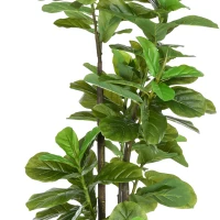 HOMCOM Lot de 2 plantes artificielles Figuier à feuilles de violon Ficus Lyrata hauteur 180cm avec Pot(m-7)
