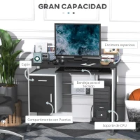 HOMCOM Mesa de Ordenador PC Despacho Escritorio 100x52x75cm Oficina Mobiliario Madera(m-4)