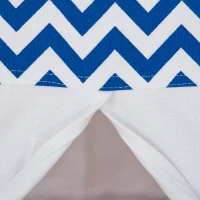 HOMCOM Tenda Indiana per Bambini Teepee in Tessuto e Legno con Finestra, Età 3-6 Anni, 120x120x155cm, Bianco e Blu(m-7)