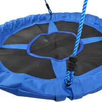 HOMCOM Ø100 cm Nestschaukel Kinderschaukel Vogelnestschaukel Outdoor Schaukel für Kinder Garten Oxford Blau(m-9)