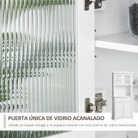 HOMCOM Alacena de Cocina con 1 Cajón 4 Puertas y Estantes Ajustables Carga 50 kg Mueble de Cocina 79x40x180 cm Blanco(m-6)