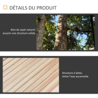 Outsunny Fauteuil de Jardin Adirondack Pliable avec Repose-Pied et Table Basse Bois Sapin traité Naturel(m-6)