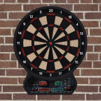 HOMCOM Electronic Hanging Dartboard LED Digital Score Set 27 Games and 202 Variations with 12 Soft Tip Darts(m-10)