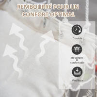 Outsunny Chaise Suspendue Chaise hamac de Voyage Portable Assise Dossier rembourrés macramé Coton Polyester Beige(m-7)