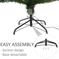 HOMCOM 6ft White Light Artificial Christmas Tree w/ 230 LEDs Star Topper Tri-Base Full Bodied Seasonal Decoration Pre-Lit Home(m-7)