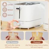 HOMCOM Kettle and Toaster Set, 1.7L 3000W Fast Boil Kettle & 2 Slice Toaster Kitchen Set with 6 Level Browning Controls, Defrost, Reheat, White(m-5)