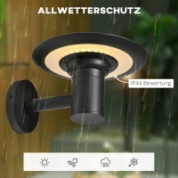 Outsunny Gartenlicht Gartenbeleuchtung Outdoor-Beleuchtung, wetterbeständig,  25 cm x 23,5 cm x 22 cm, Schwarz(m-4)