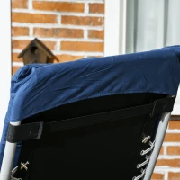 Outsunny 2pc Reclining Zero Gravity Sun Loungers ,Folding Chaise Lounge Chair with Cushions, Blue(m-9)