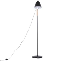 HOMCOM Lámpara de Pie Industrial Vintage para Dormitorio Estudio Salón con Luces E27 40W Pulsador de Pie Pantalla Ajustable 54x30x155cm(m-10)