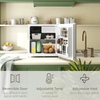 HOMCOM 46 Litre Lockable Countertop Fridge - Cream White(m-6)