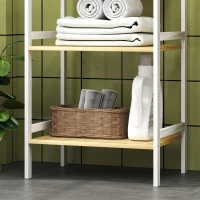 HOMCOM Three-Tier Bamboo Adjustable Shelf Storage Unit(m-9)