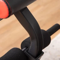 HOMCOM Multifunktion Hantelbank Höhenverstellbar Kraftstation Gewicht bis 120 kg mit 6-stufigem Rückenlängenwinkel Trainingsbank Metall Kunstleder Schwarz+Rot 145 x 52 x 79-105 cm(m-9)