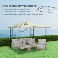 Outsunny 3 x 3(m) Gazebo Canopy Replacement, for 01-0867 - Cream(m-3)